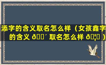 添字的含义取名怎么样（女孩鑫字的含义 🐴 取名怎么样 🦟 ）